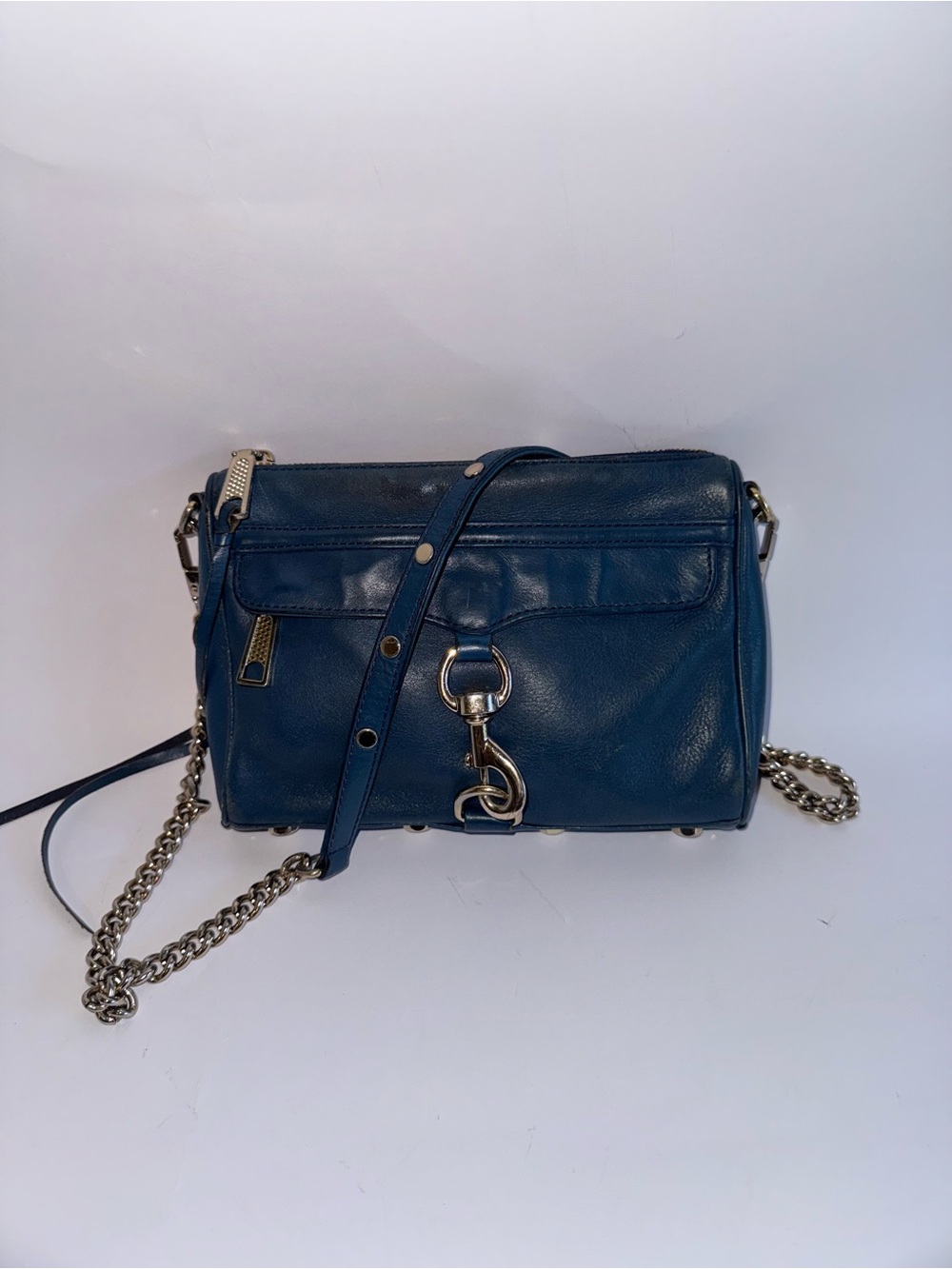Rebecca Minkoff Mini MAC Blue Leather Crossbody Purse
